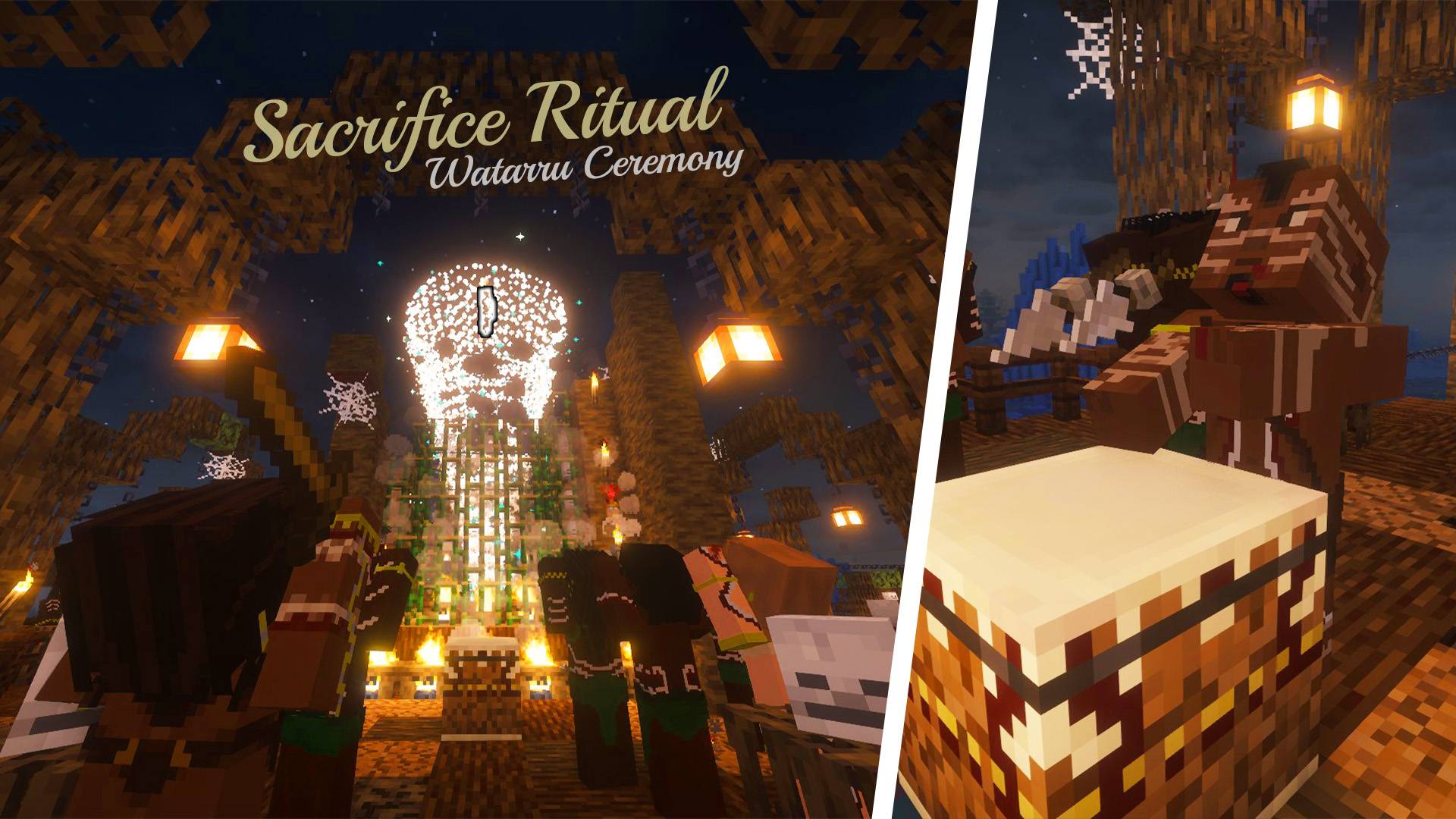 During the night, cannibals may perform a sacrifice to the god Rutia. Will you join them?