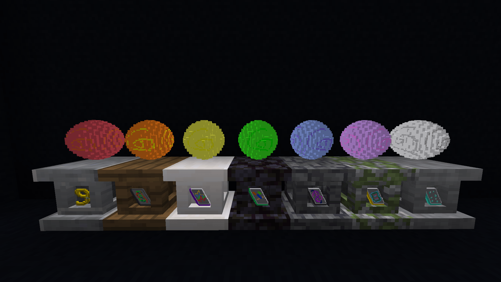 Pedestals, orbs and runes with golden lasso