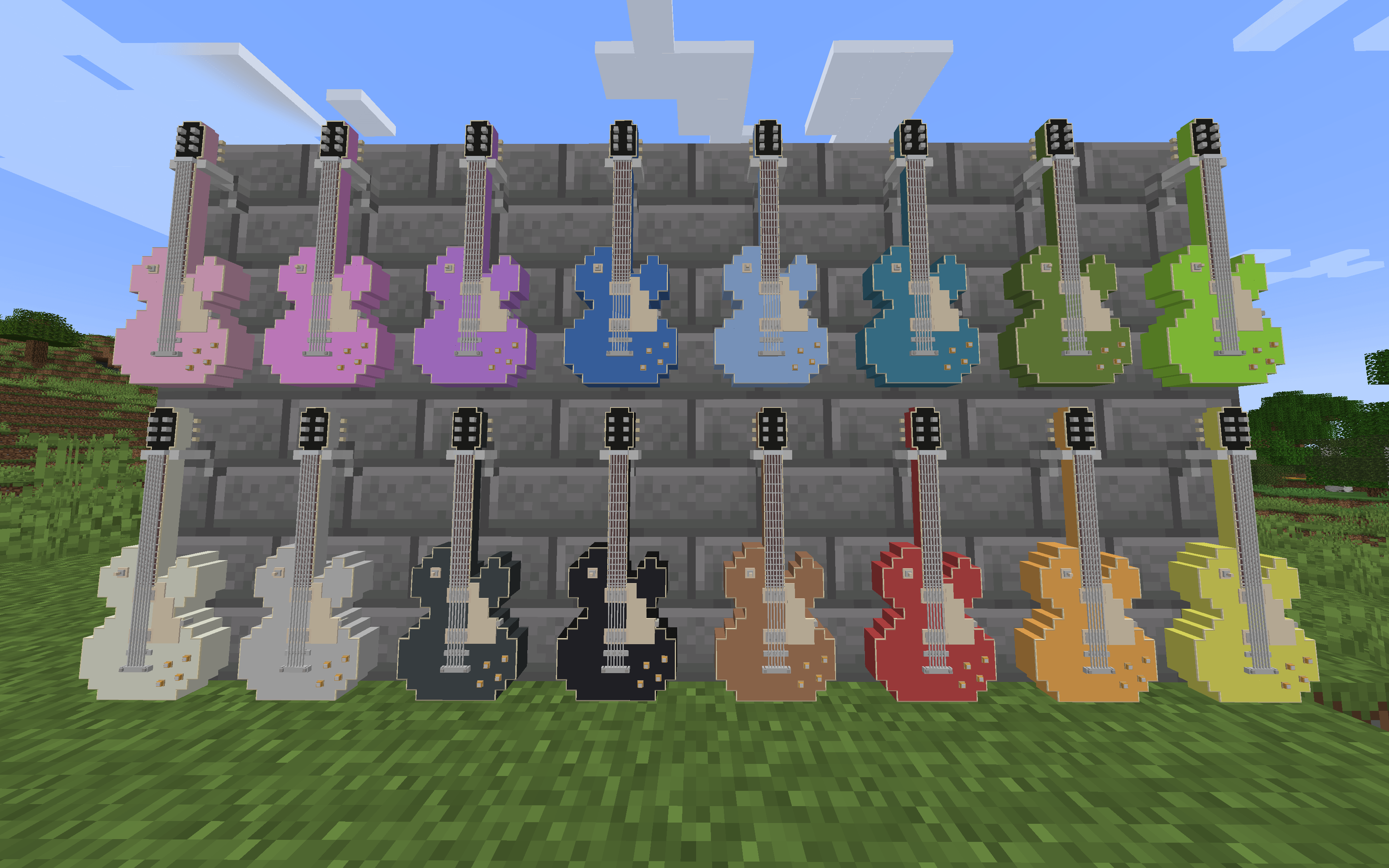 Guitars on Wall Hangers