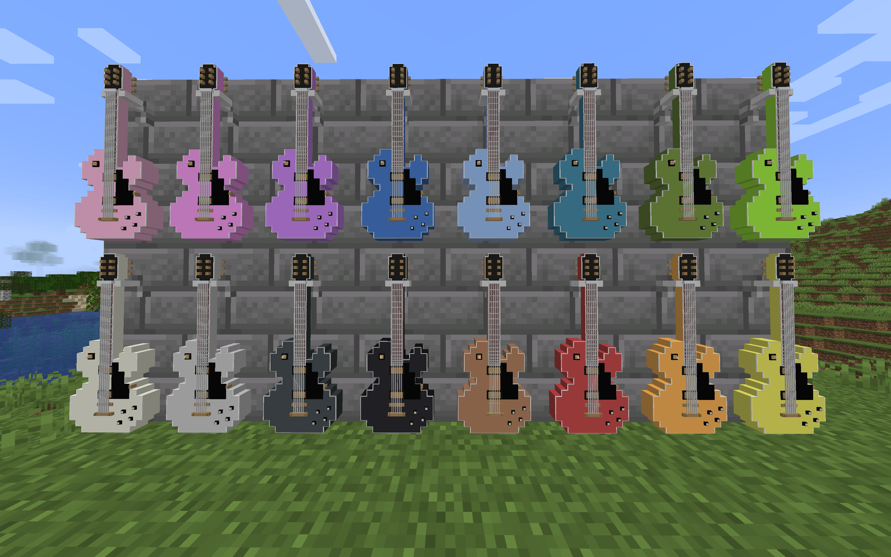 Guitars on Wall Hangers