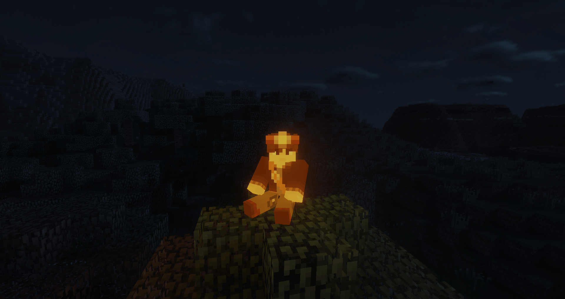 On a tree. (Shaders applied, may be different and brighter without.)