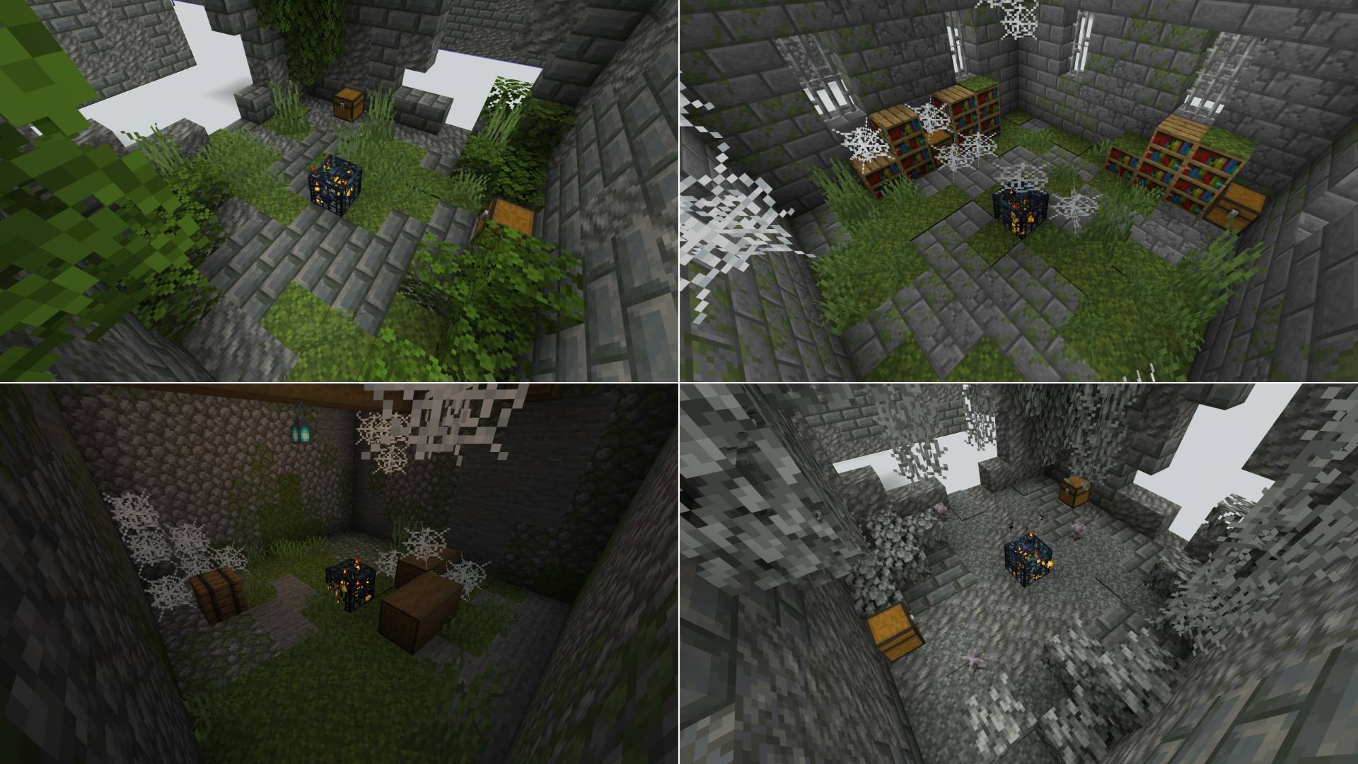 Examples of the different dungeons