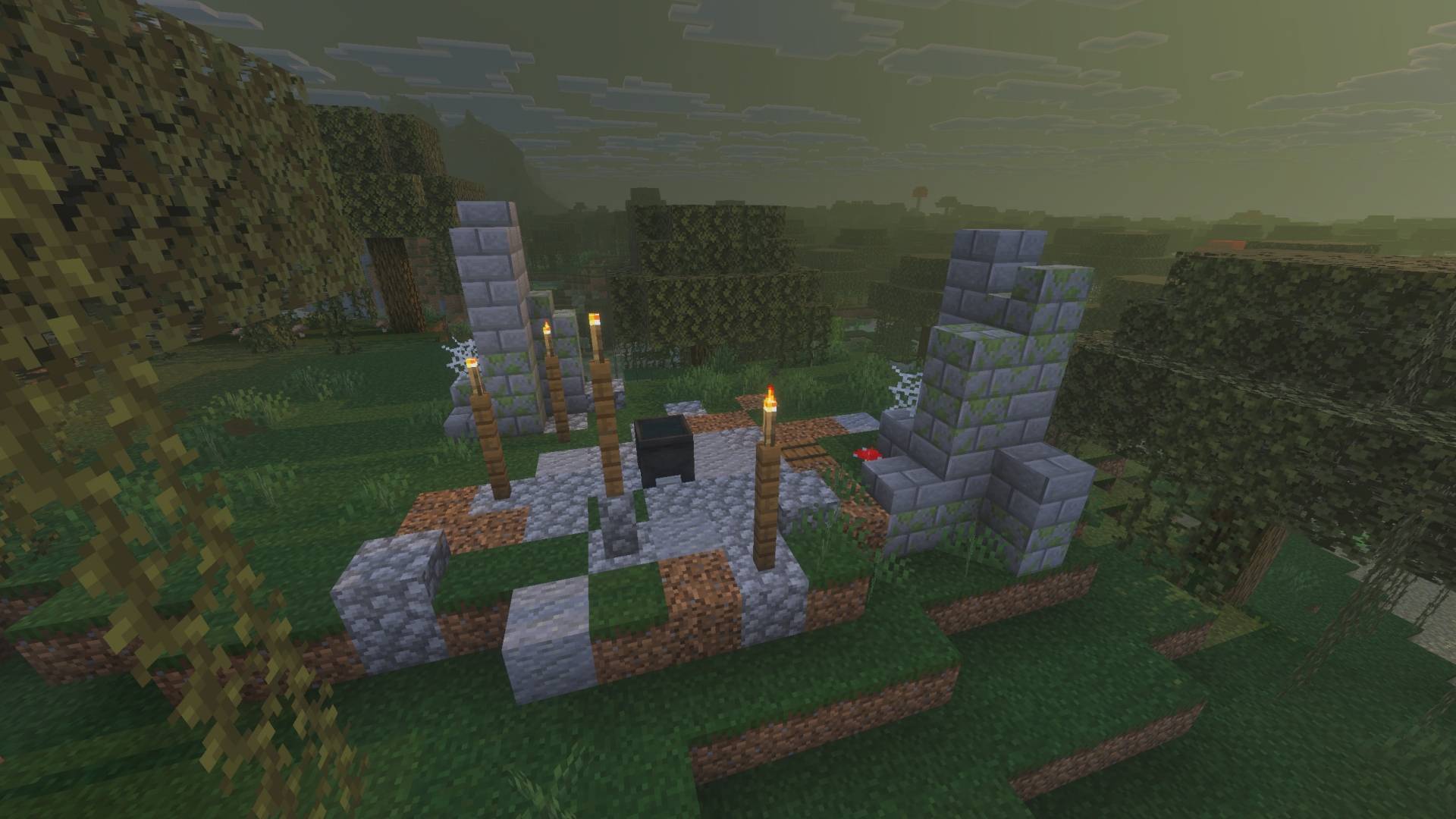 Thumbnail Ruins in a swamp biome that are used by witches