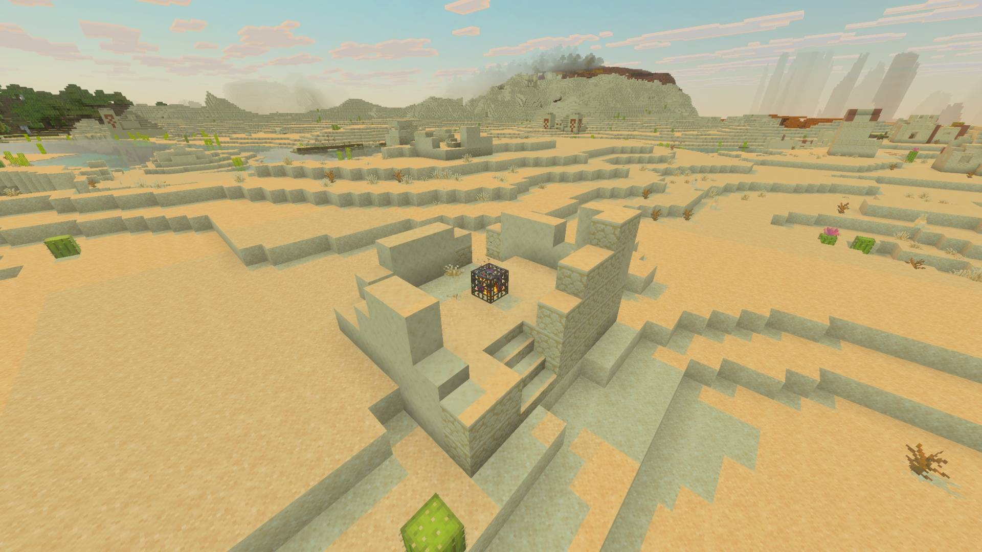 Thumbnail house ruin in the desert with a spawner