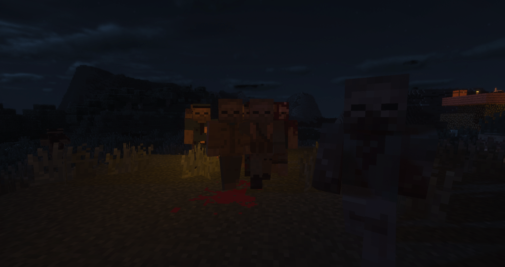 Shaders on, but I added Tissou's Zombie Pack (TZP) for a cooler look and you can see Zombie Awareness mod for the blood.