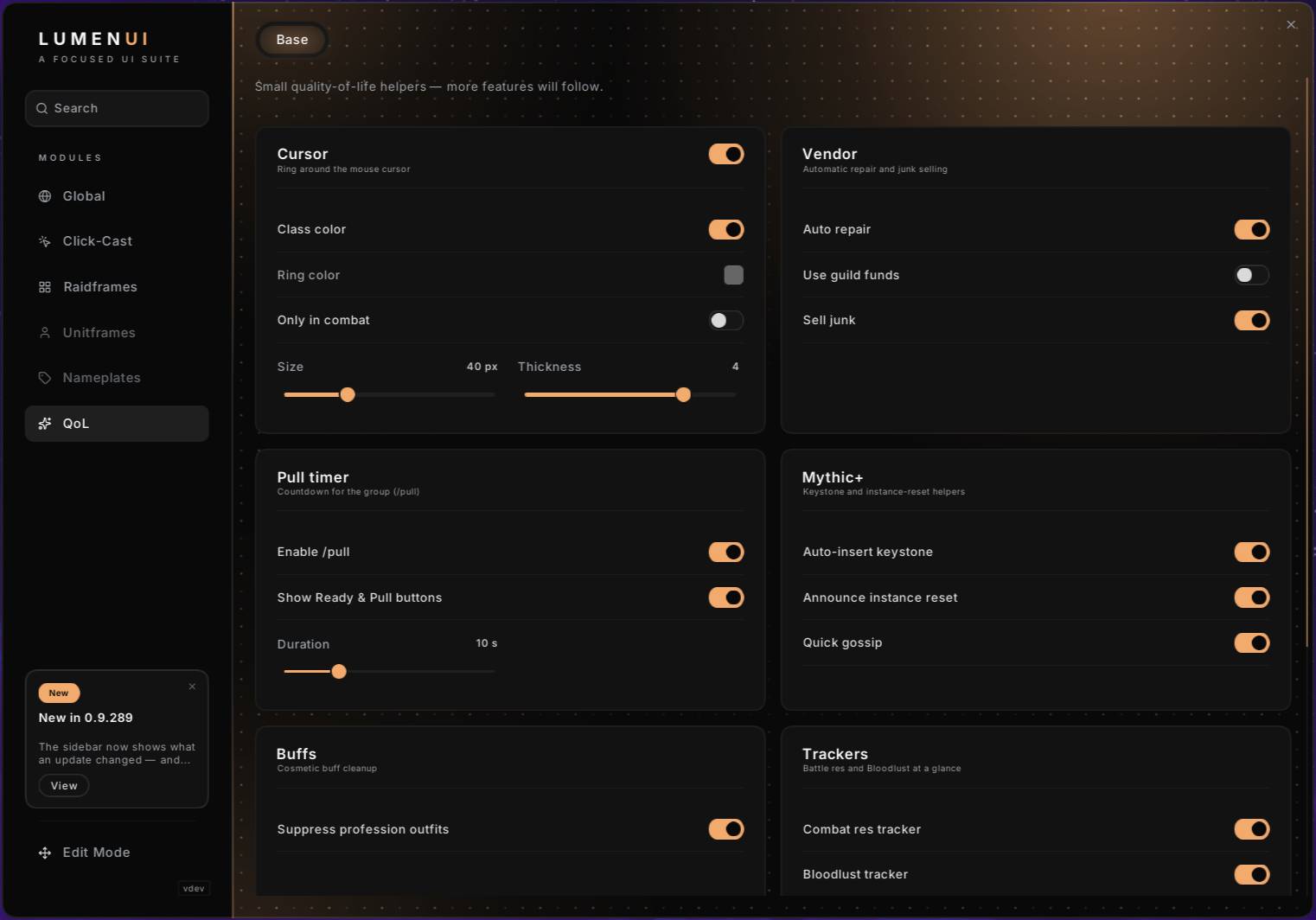 Base Tab