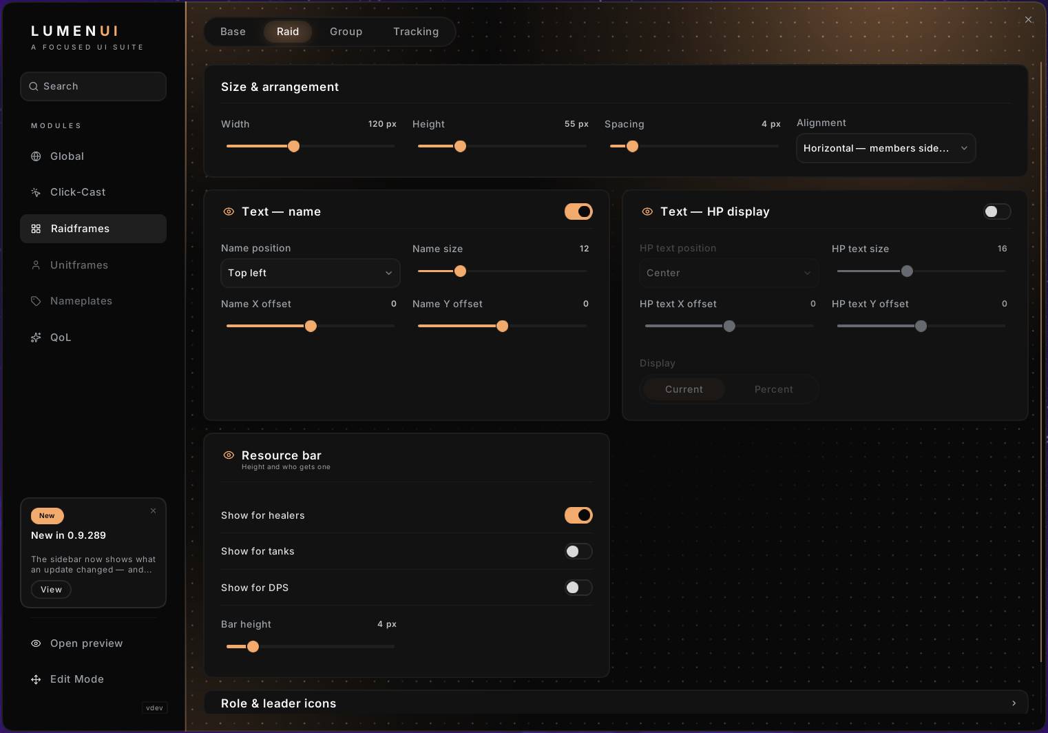 Raid Tab