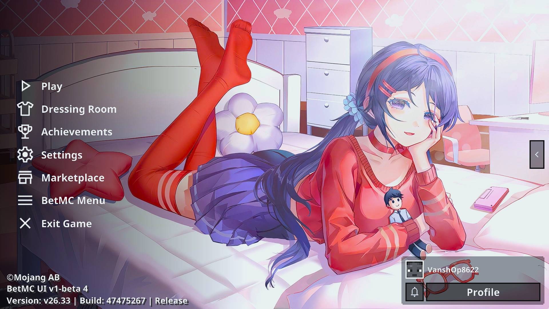Animated Menu: Mita Bedroom UI | Anime Girl UI — screenshot 3