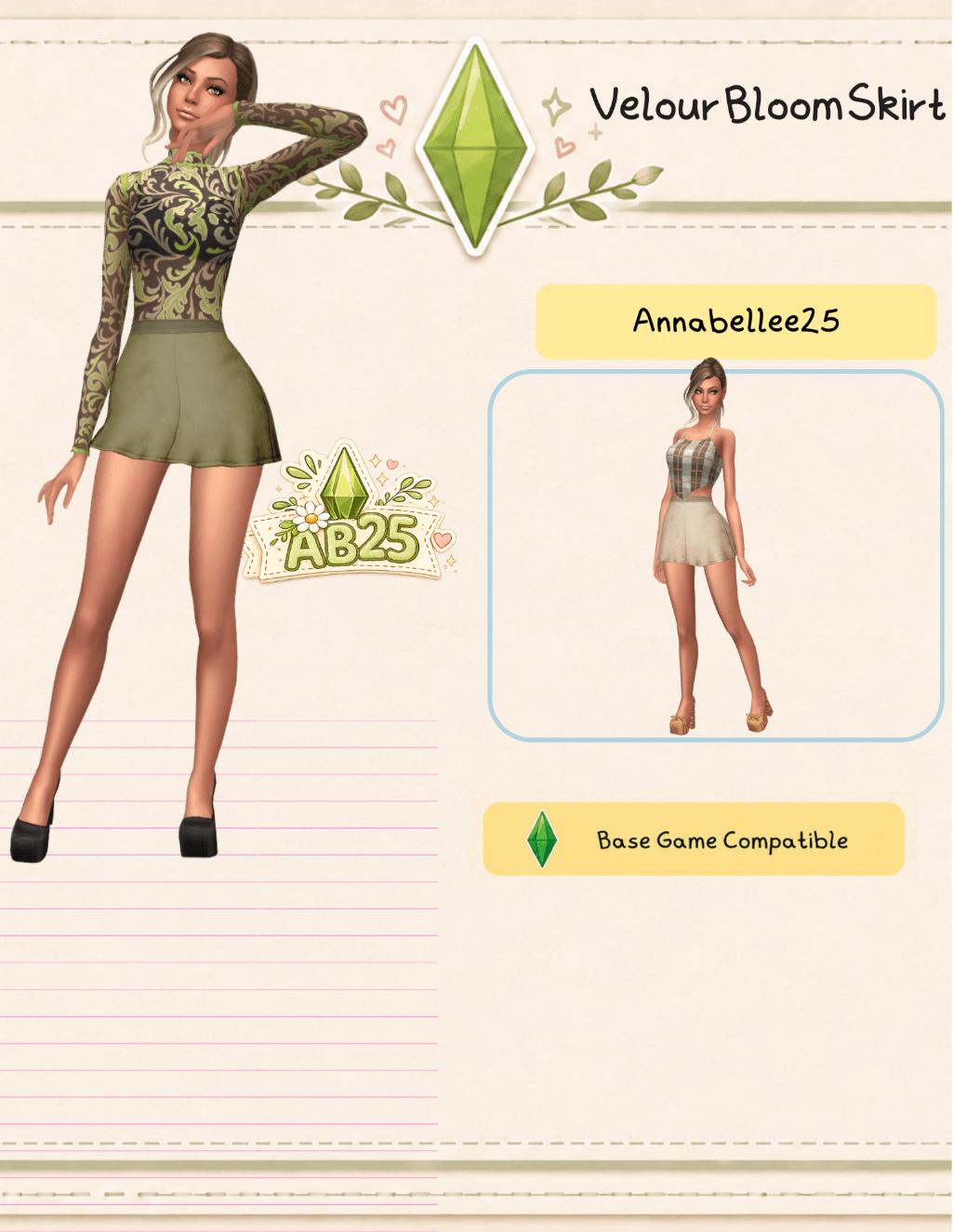 Velour Bloom Skirt