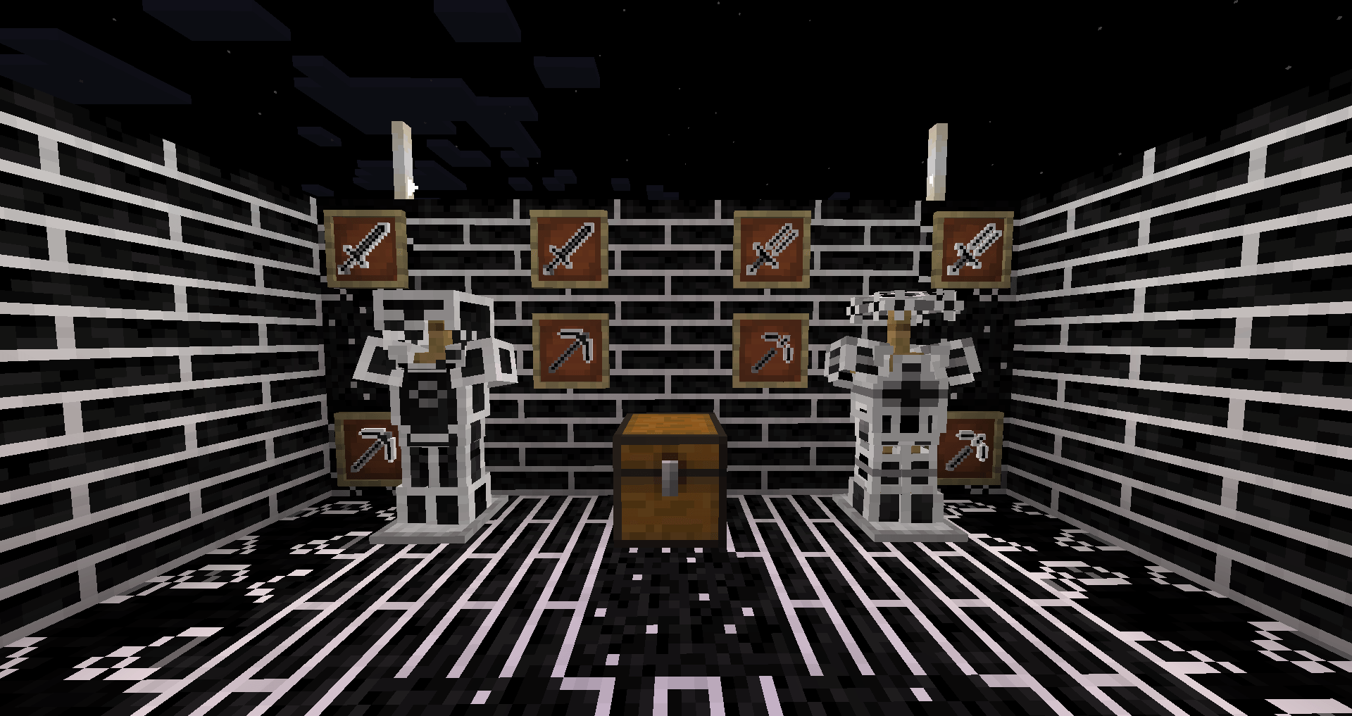 a small showcase featuring the new armor and gear.