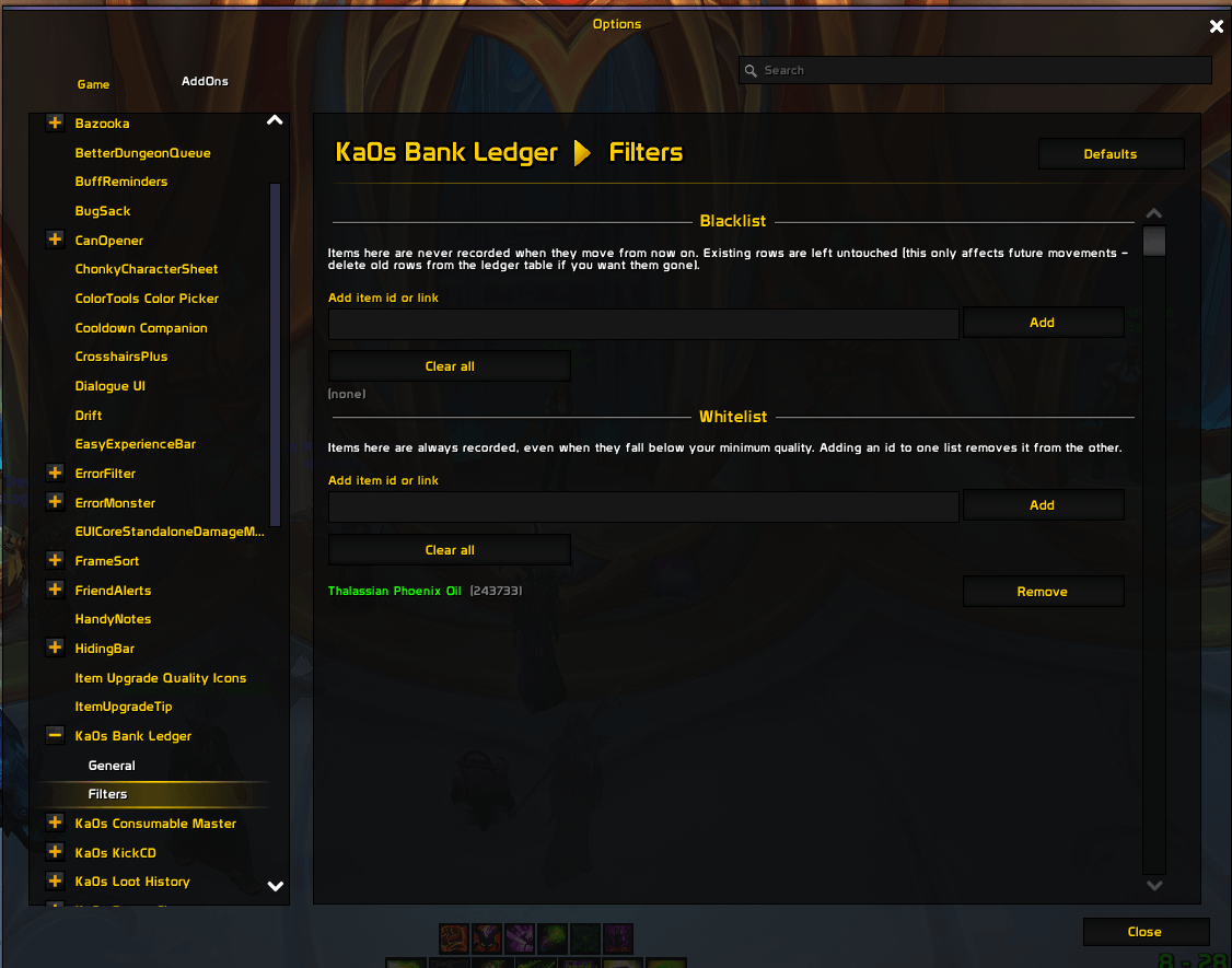 Settings Panel
