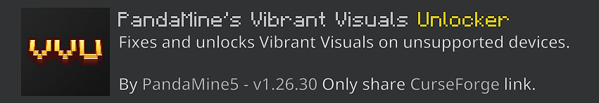 PandaMine's Vibrant Visuals Unlocker (Vibrant Visuals Force Enable) — screenshot 2