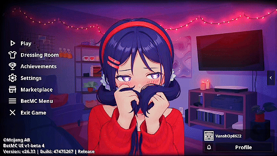 Animated Menu: Mita Shy UI | Anime Girl UI — screenshot 2