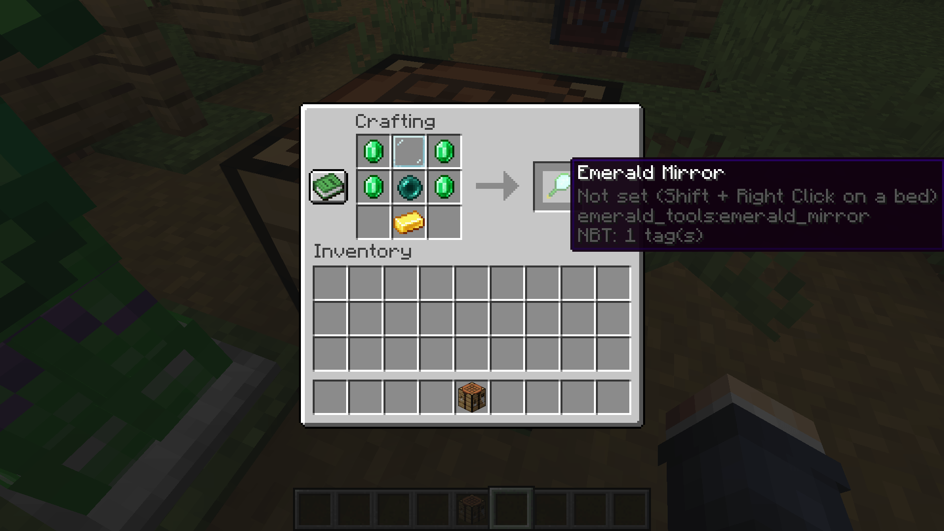 Crafting the Emerald Mirror.