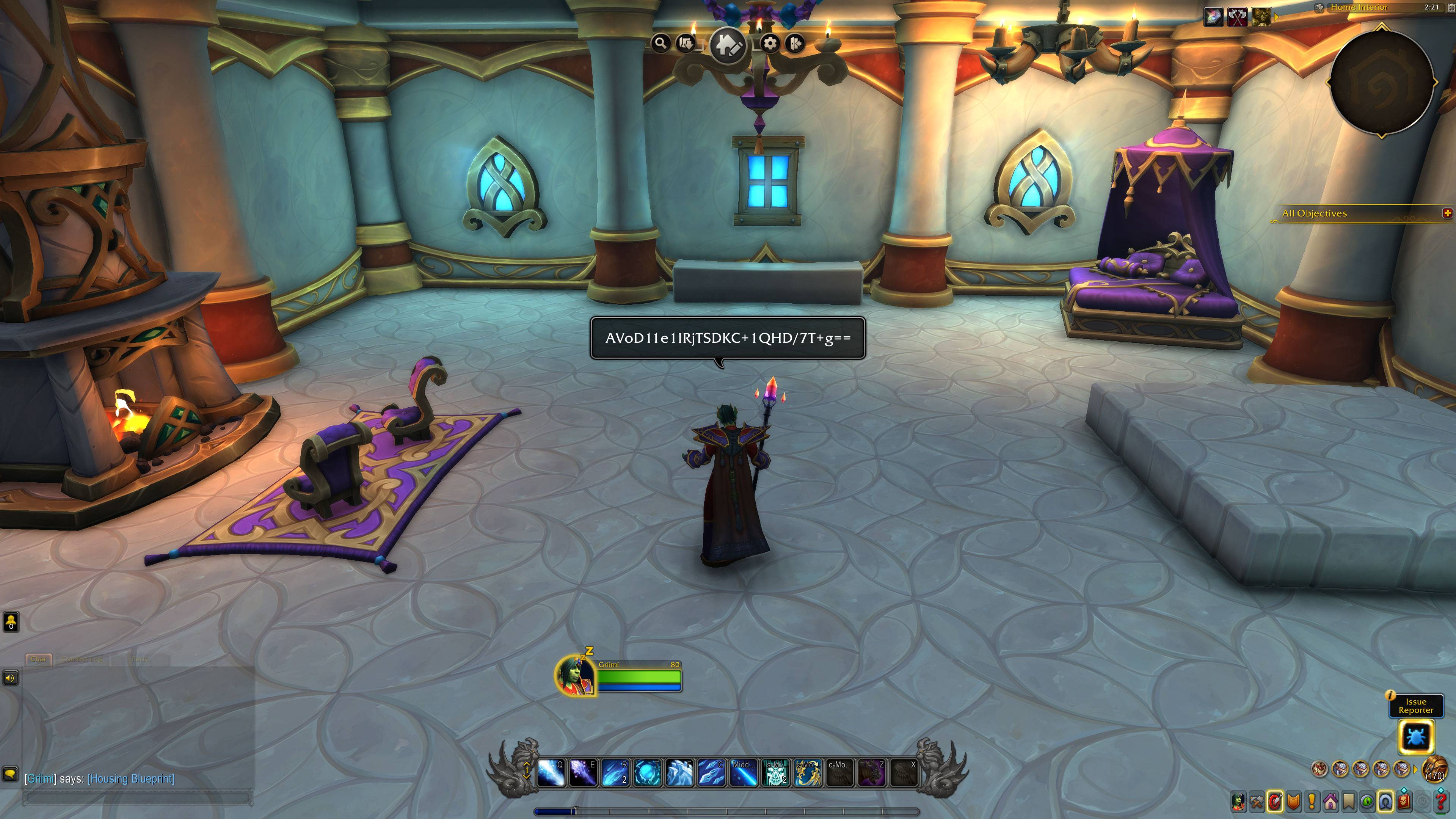 Paste a code in /say, party or guild chat - BlueprintBazaar makes it clickable for everyone with the addon. Inspect any code manually with /bb code <sharecode>