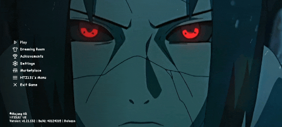 Itachi Uchiha Animated UI screenshot active