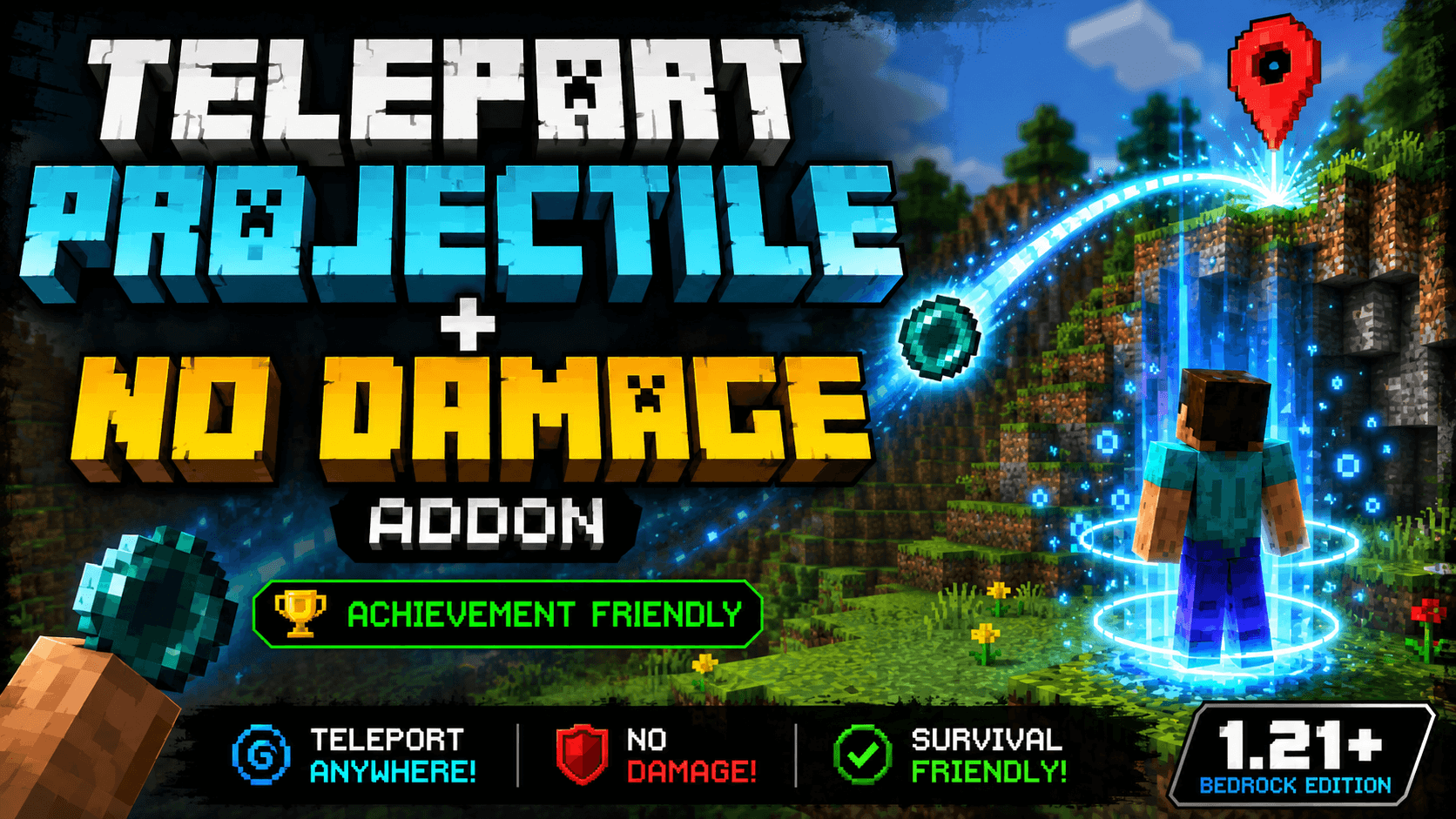 Teleport Projectile + No Damage Addon || Achievements Friendly By Neq — screenshot 1