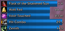 Thumbnail Show buffs and debuffs as configurable duration bars.
