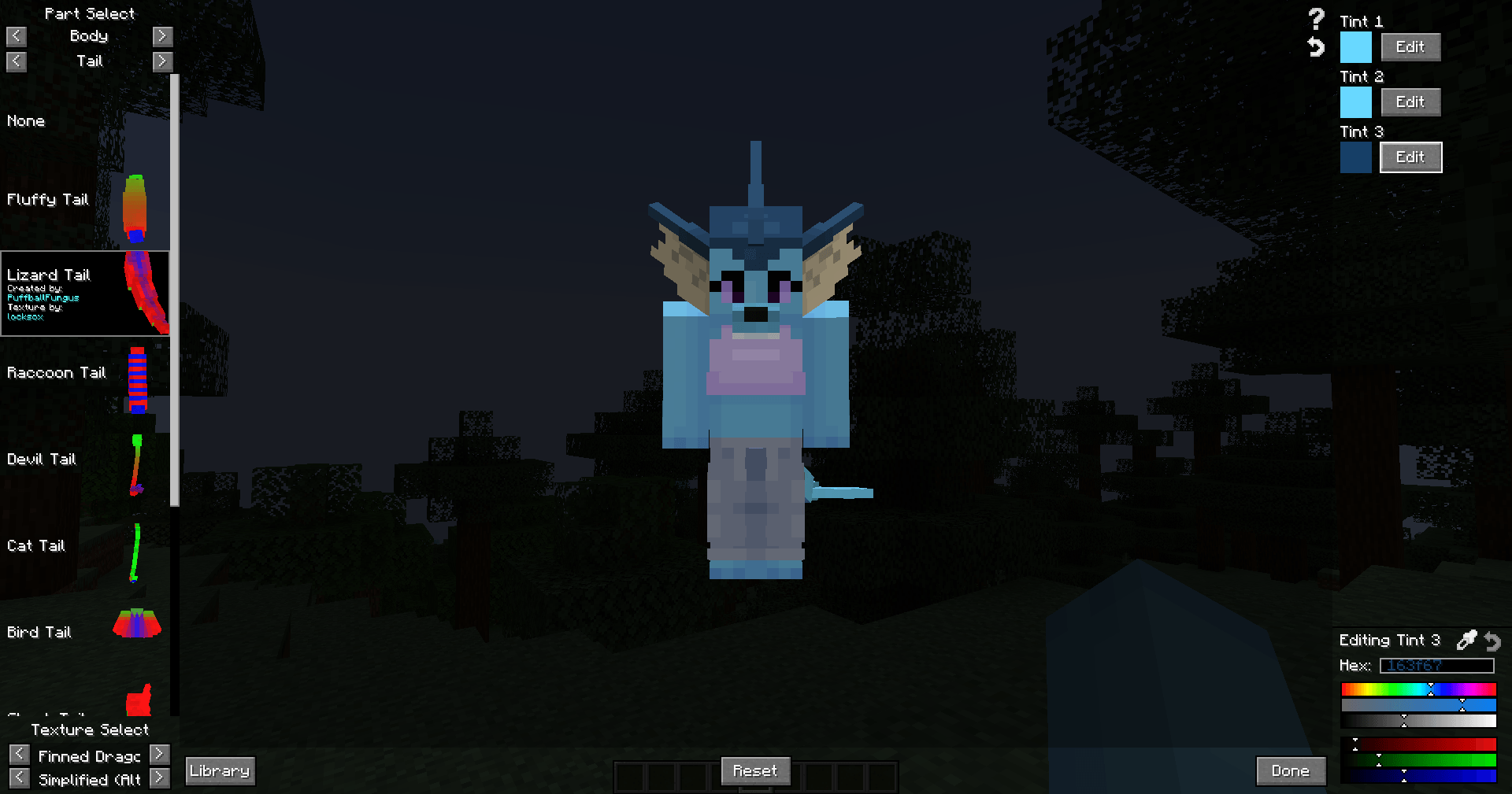 Thumbnail The Tails Editor, accessible from the pause menu, is where one equips, customizes, and colors accessories.