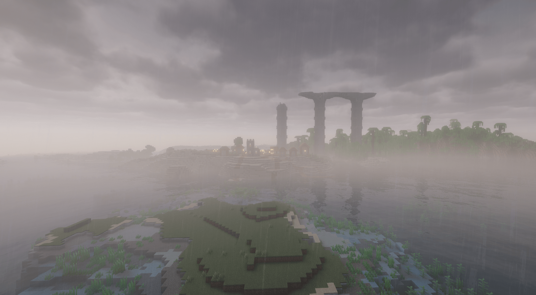 This bridge was once very large with columns reaching across the entire world. Now it is but a few ones left.