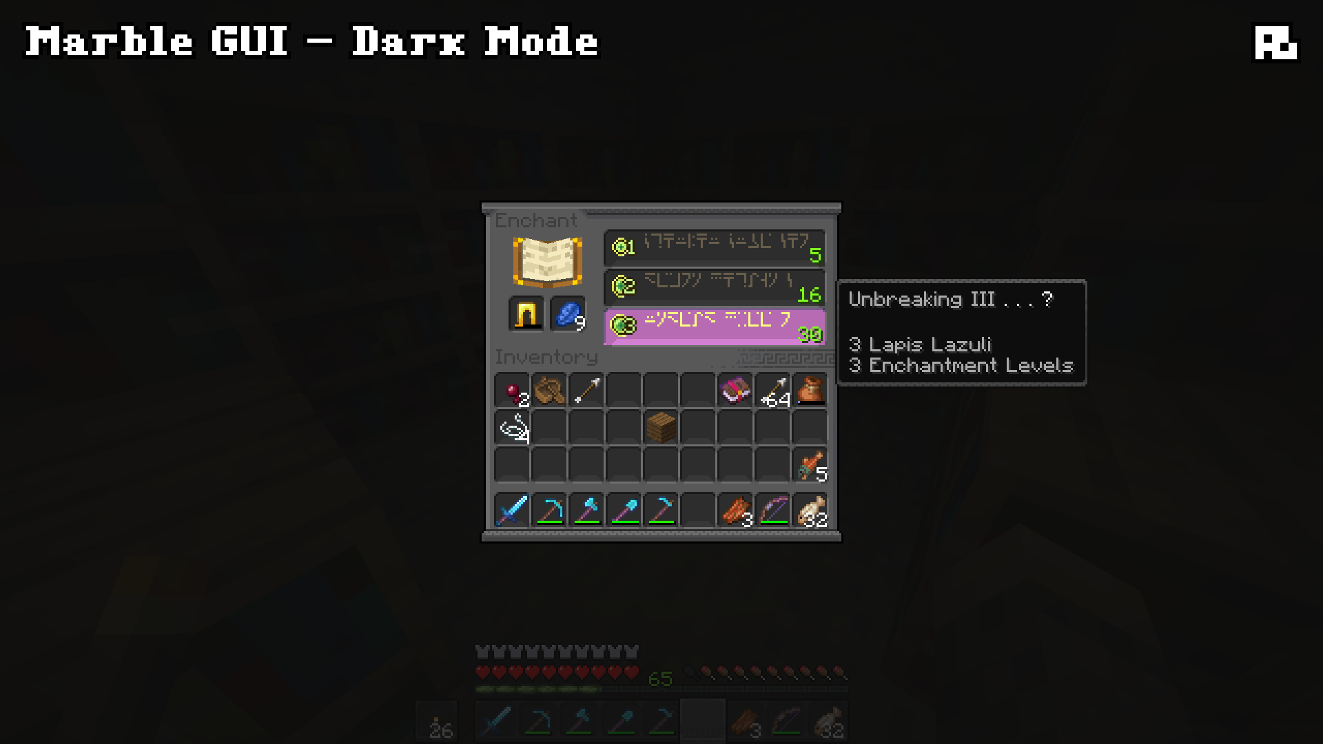 Thumbnail Enchanting Table (Dark Mode)