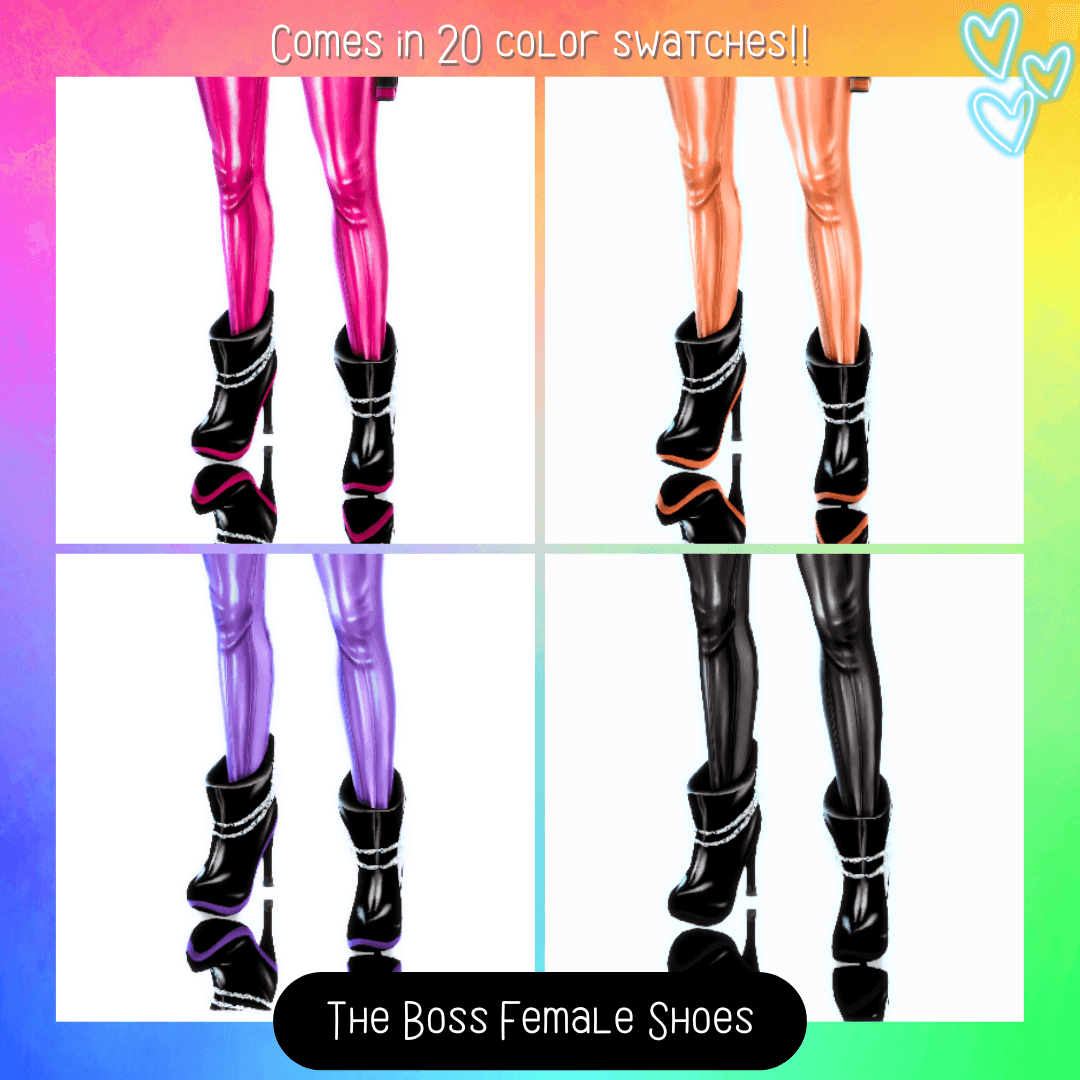 Bold heels for your dastardly Sims that comes in 20 color swatches!