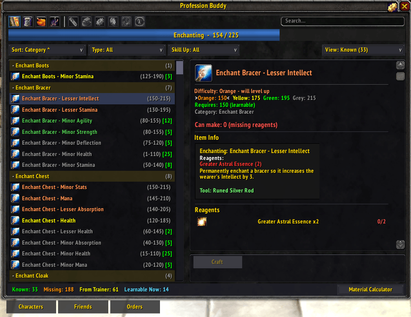 Thumbnail Can see Enchanters' rod requirements.