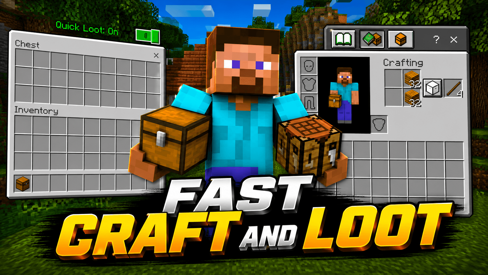 Fast craft and loot screenshot active