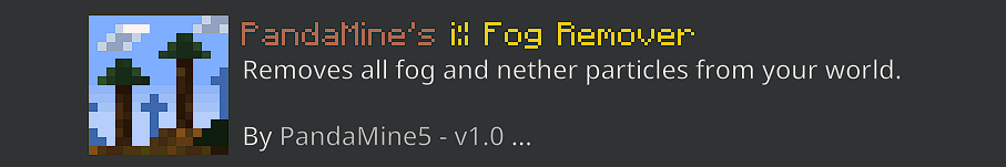 PandaMine's Fog Remover