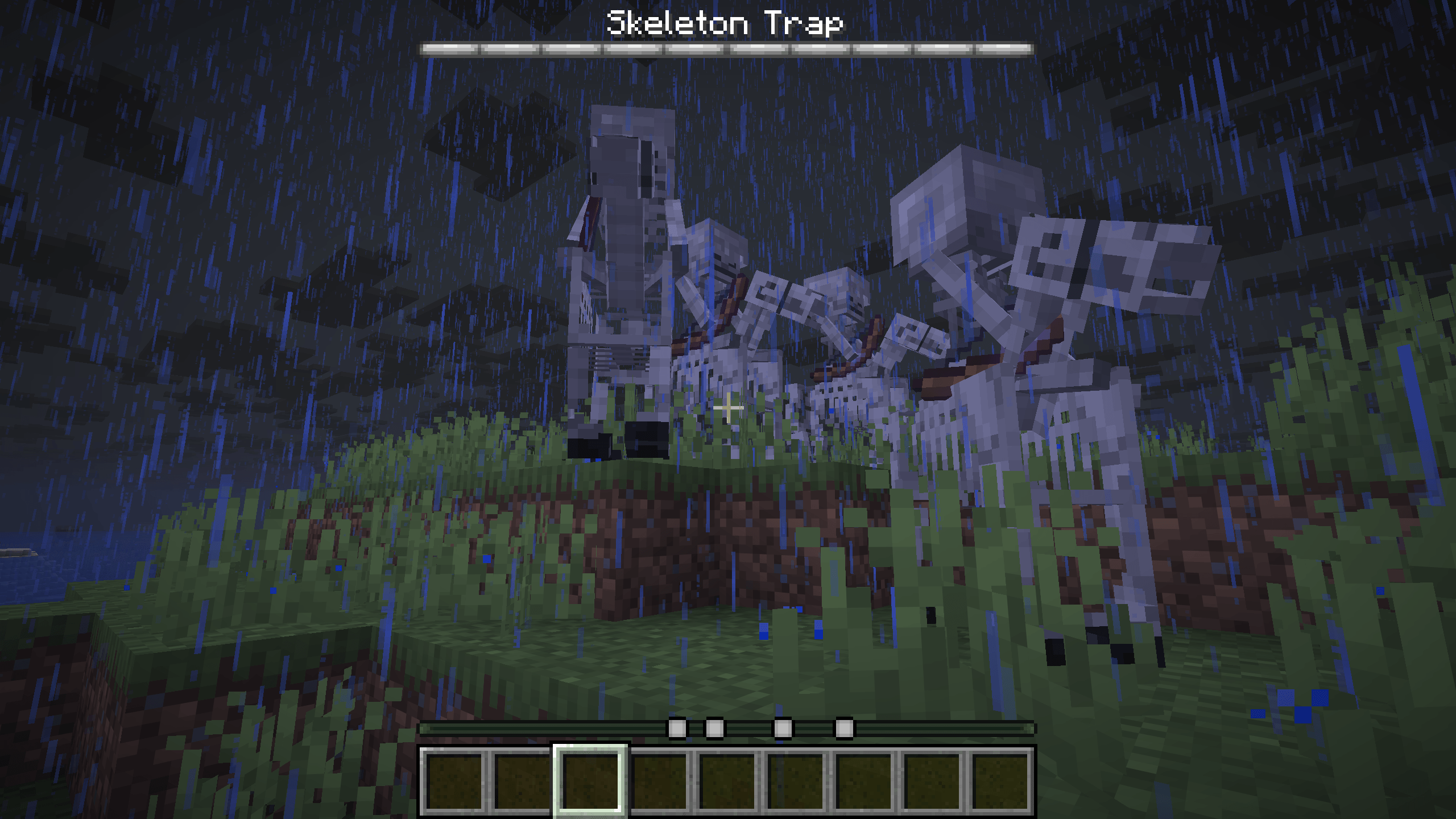 Skeleton horsemen on locator bar with bossbar