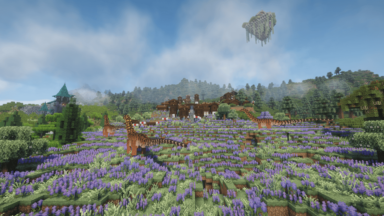 A Herd of Diplodocus graze a Lavender Field!