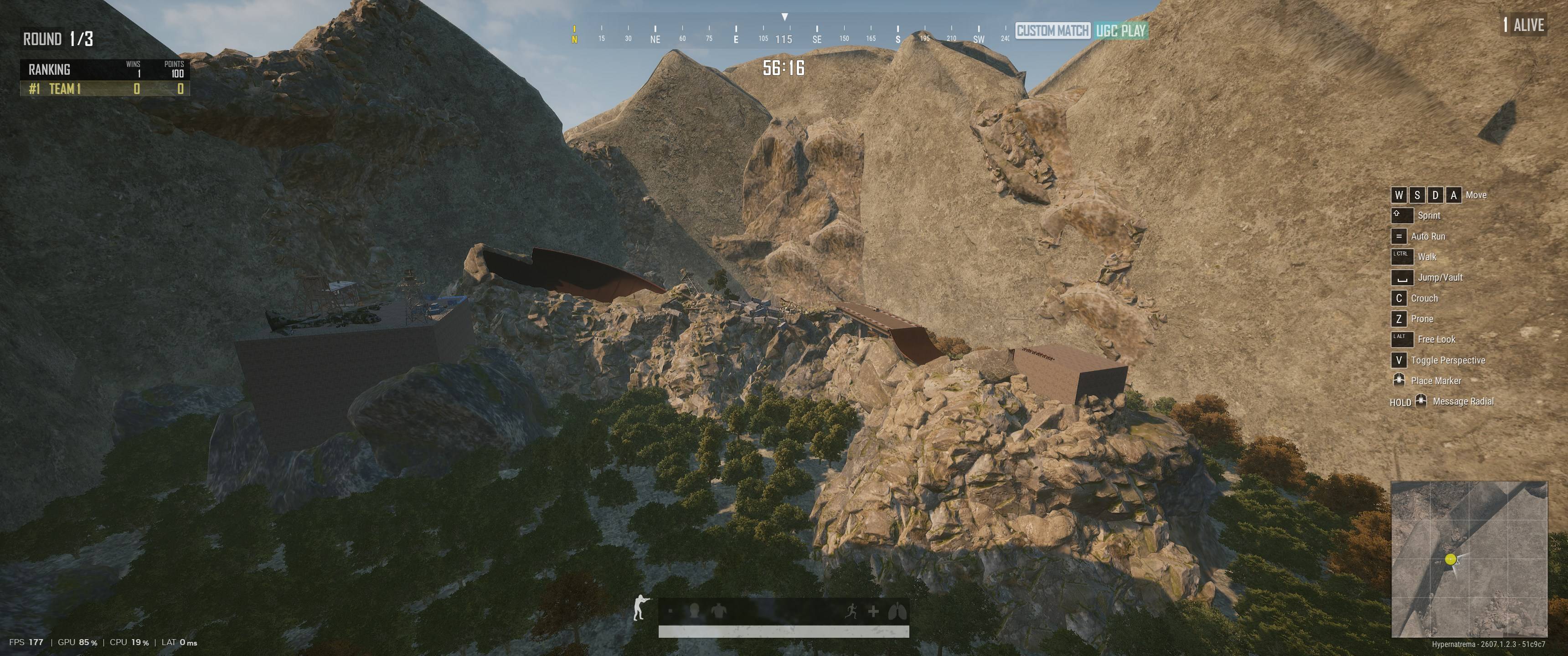 Full Map Overview
Right Central Area: "Duck" Spawn and ATV Supply Area
Left Central Area: "Hunter" Spawn Area
Area With Trees Is Not Reachable, It Is Just For Decoration