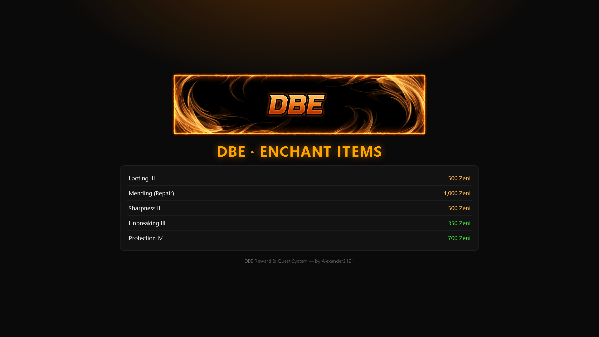 DBE Reward & Quest System — screenshot 3