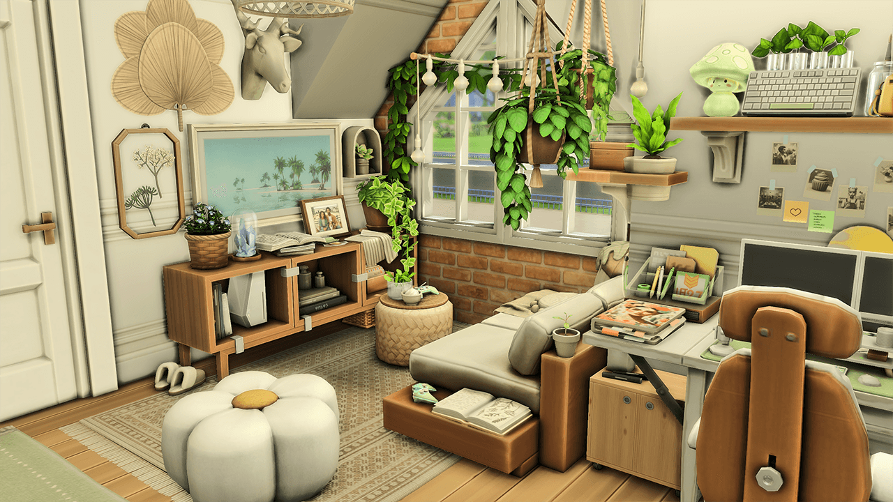 Cozy Green Botanical Gamer Loft 8.png