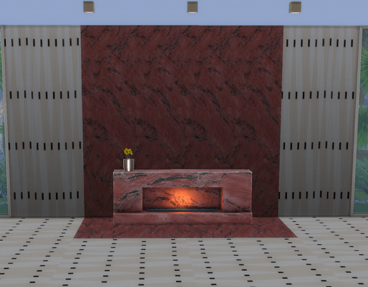 In Red and seen coordinated with the Stones Fireplace