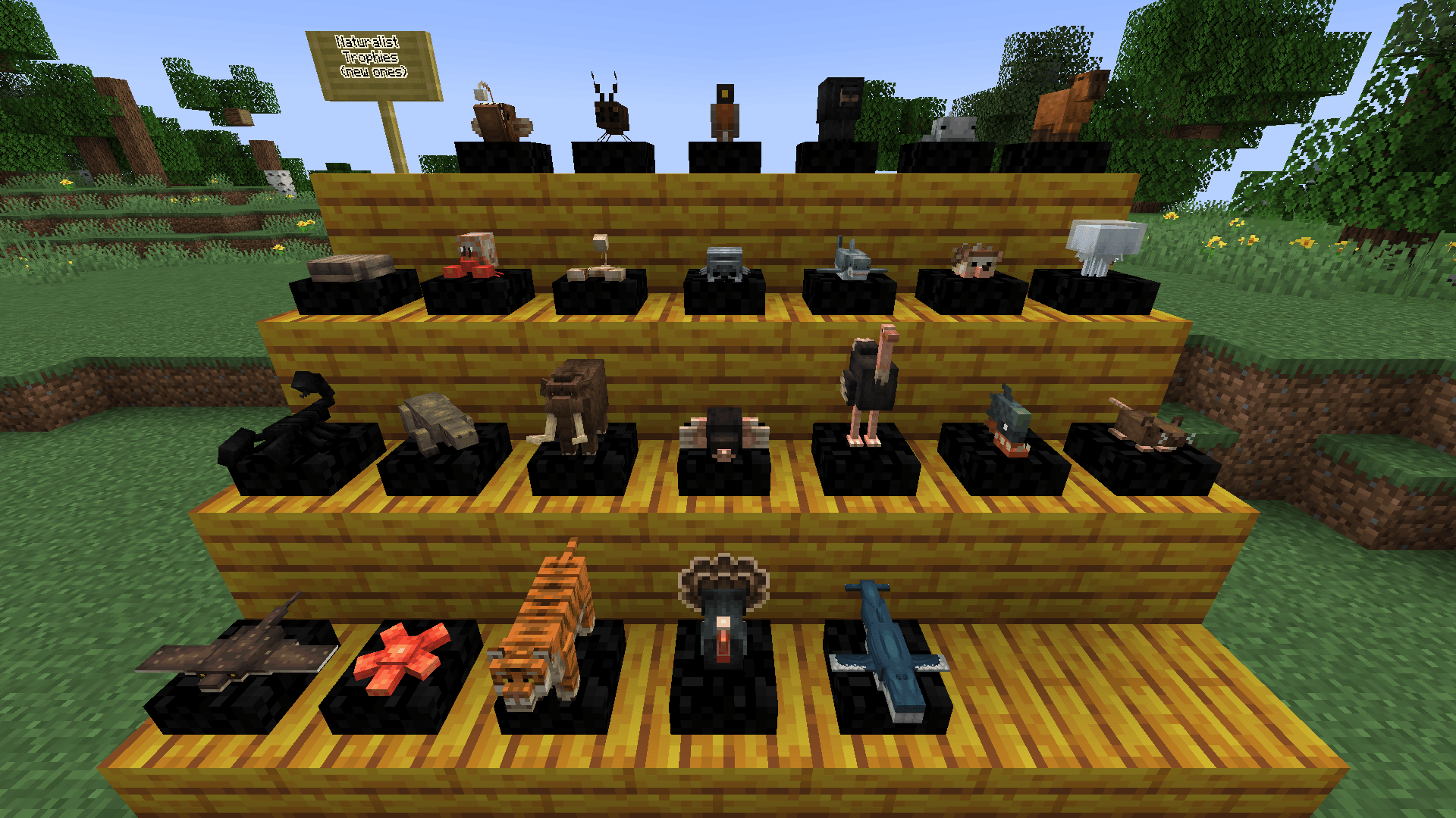 25 trophies (new ones & excluding variants) for all mobs from Naturalist