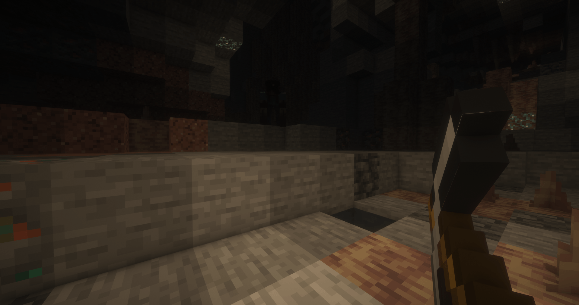 The player is hiding in light from the Creepy Crawly.