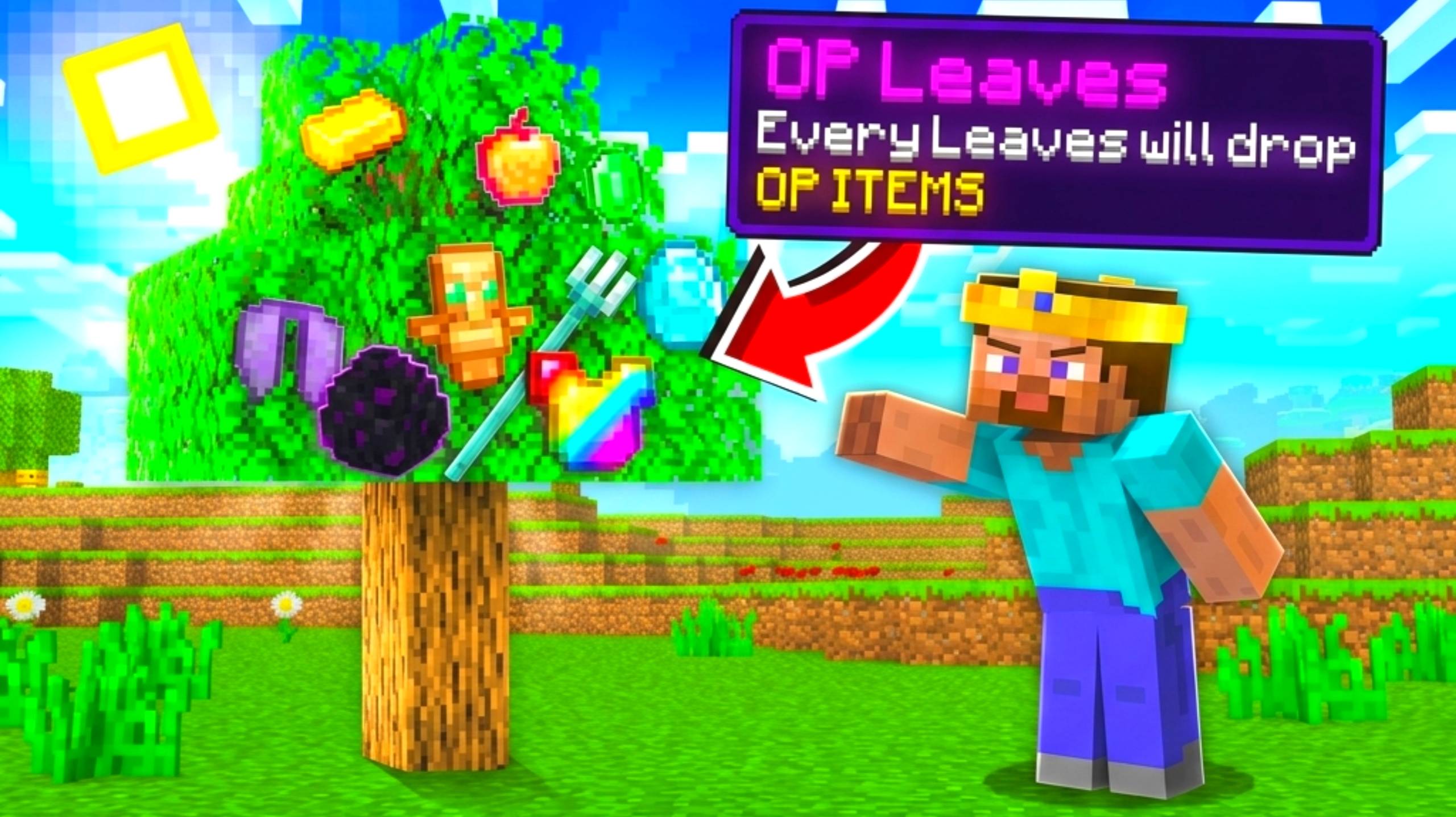 Leaves Drop OP Items MCPE