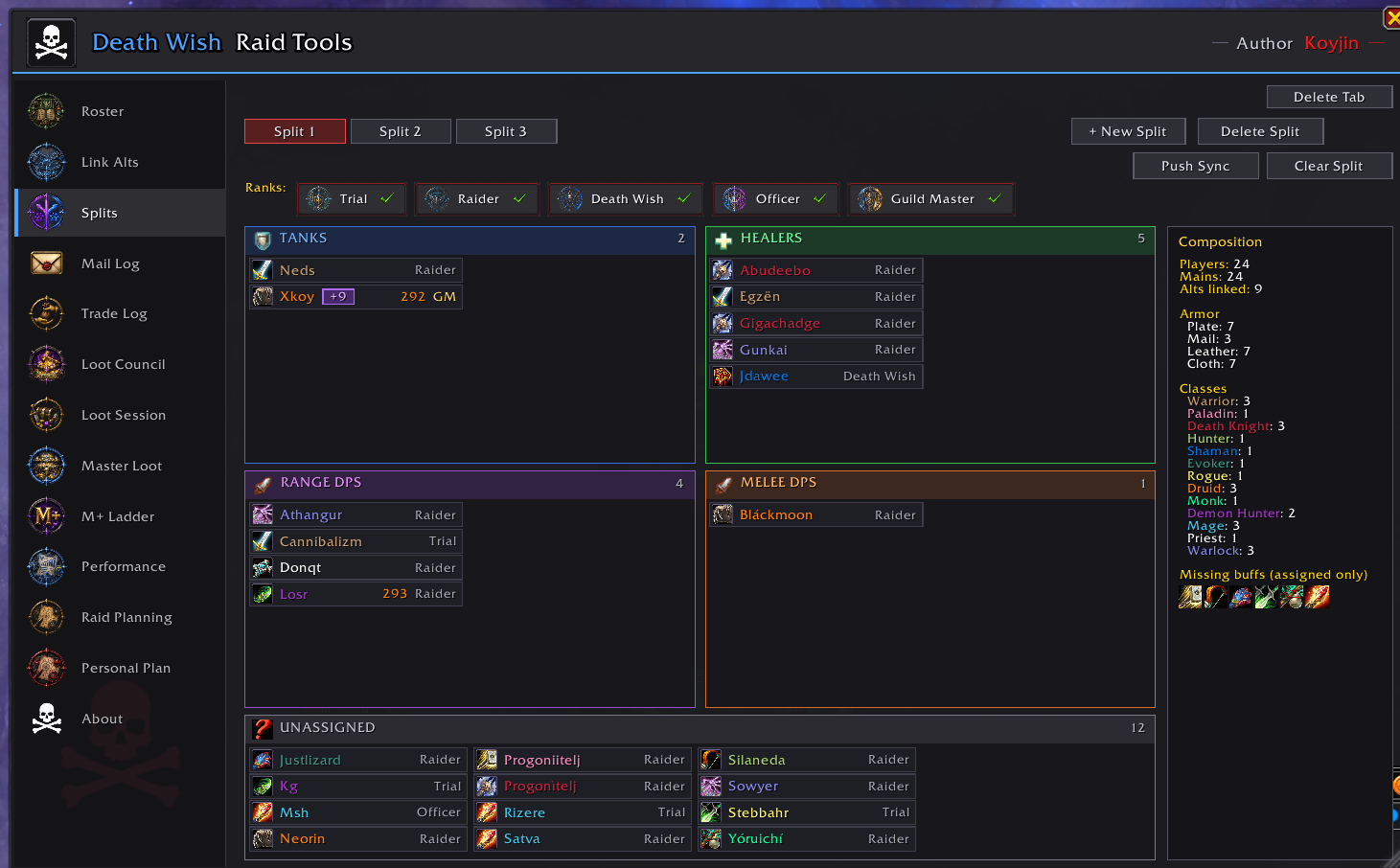 Thumbnail Easy interface to make Split runs and see which buffs missing etc.
