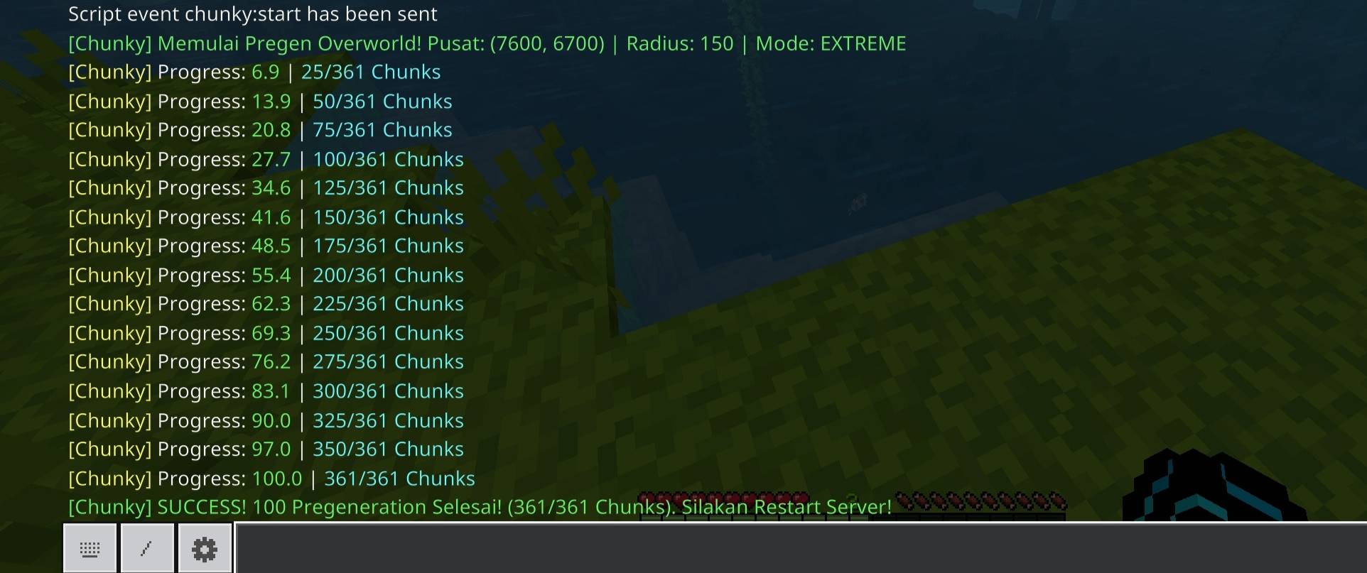 Chunky Pregenerator - World Chunk Pregenerator for BDS & Realms (1.26+) — screenshot 3