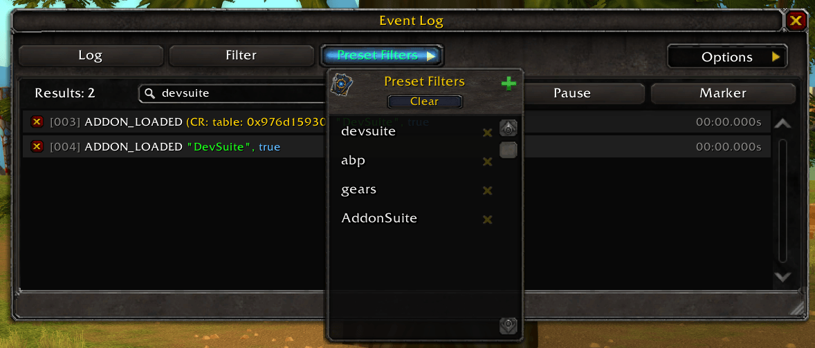 Click to view and manage your saved filter presets for the Event Trace UI. Select any preset to instantly apply its filter to the trace log. You can also add new presets or delete existing ones with ease.