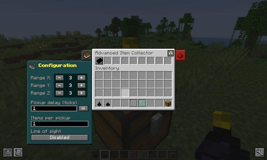 The UI of the Advance Item Collector