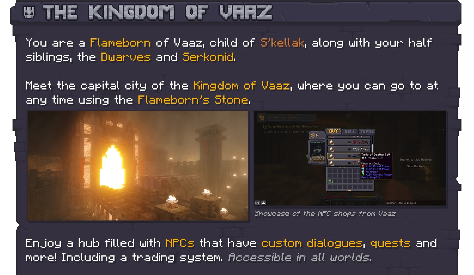 The Capital City you can access at any time, full of NPCs, secrets, and more!