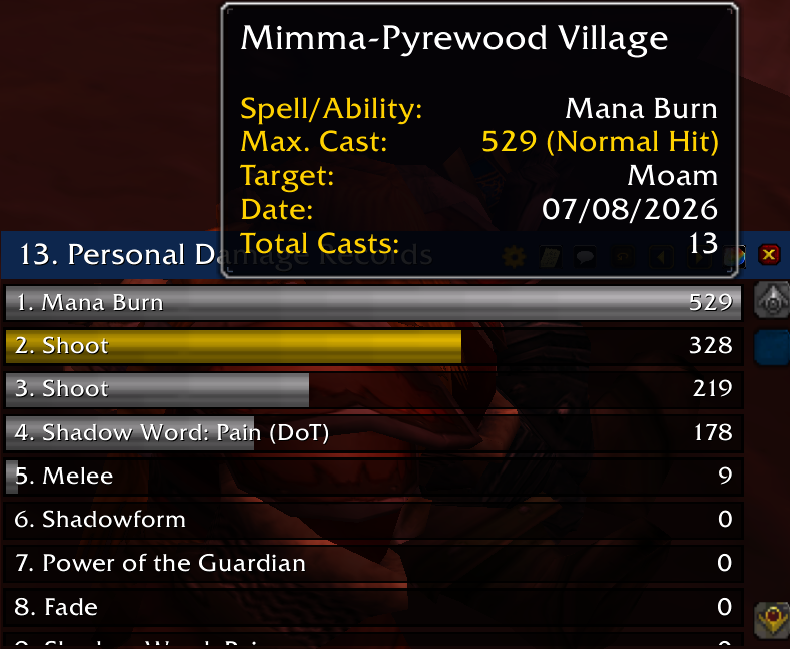 Thumbnail Shows your personal damage records.
Tooltip shows some extra details.