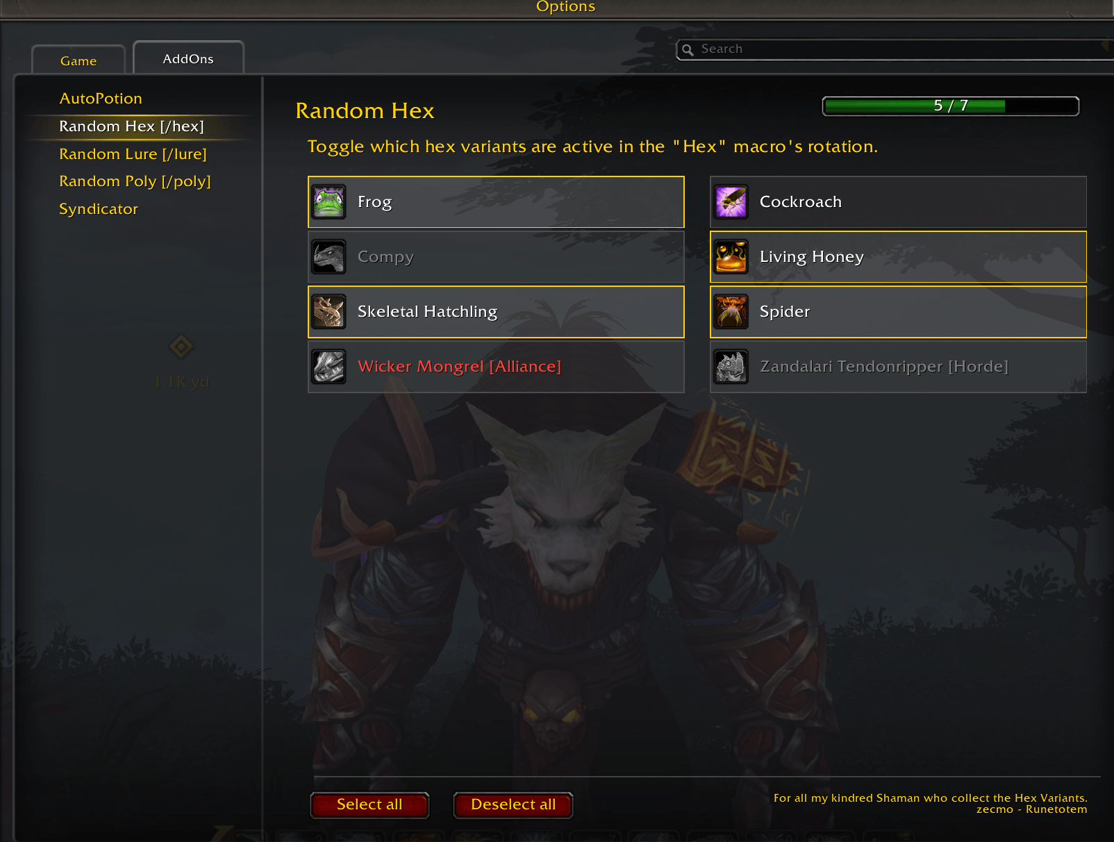 How you select your preferred hexes.