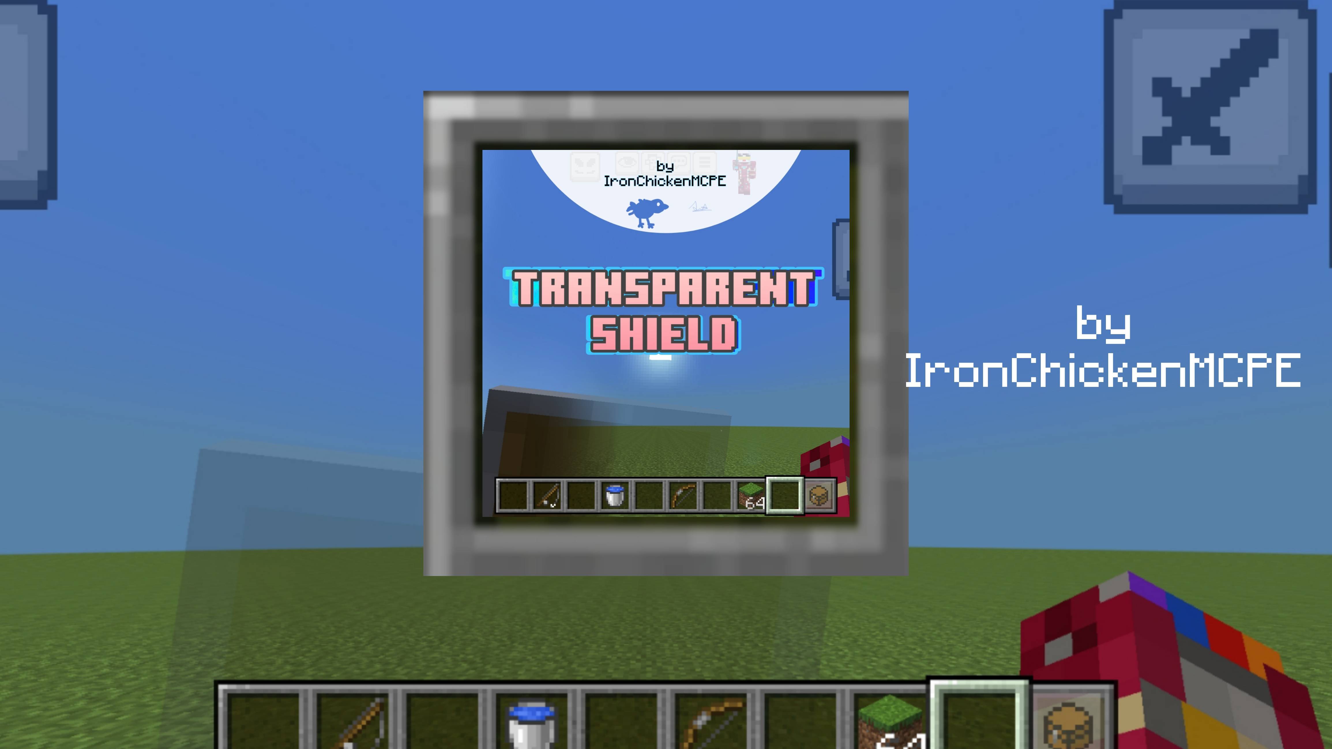Transparent Shield by IronChickenMCPE screenshot active