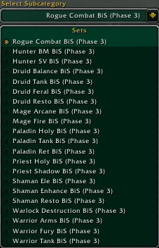 Thumbnail Complete Best-in-Slot item recommendations for every class and spec. Covering Pre-BiS, Karazhan, Magtheridon, Gruul, SSC, TK, Black Temple, Hyjal, Zul'Aman & Sunwell.