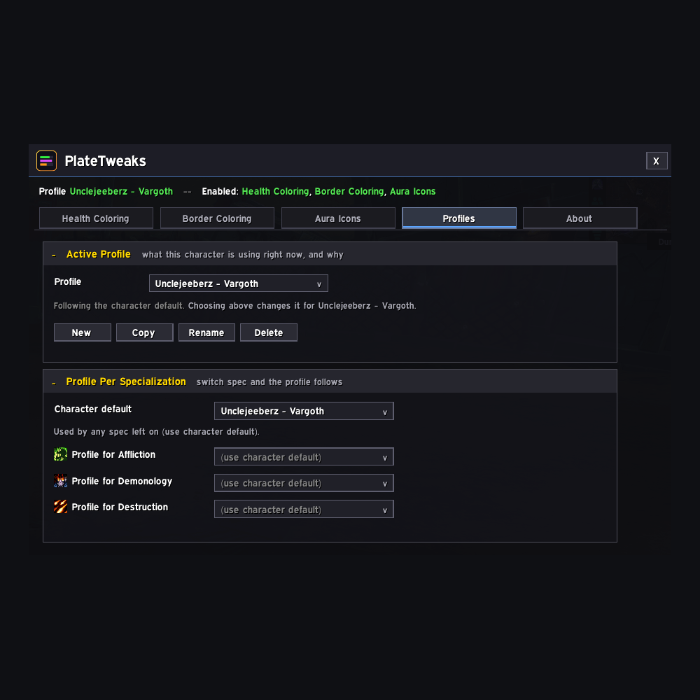 Profiles that swap with specialization!