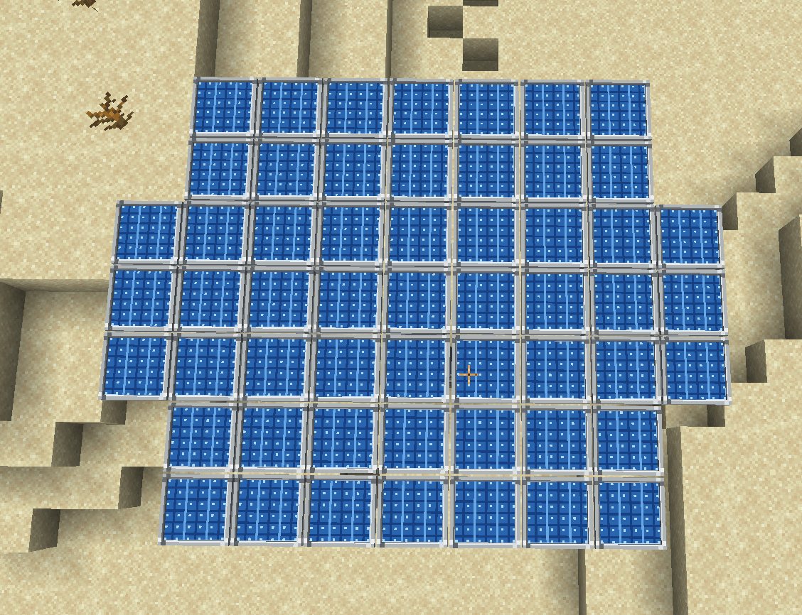 Build is.
Layer 1: Energy
Layer 2: Controller
Layer 3: Beam
Layer 4: Beam
Layer 5: Beam
Layer 6: Beam
Layer 7: Sun Tracer.
Layer 8: 55 Solar panels in this configuration on the picture