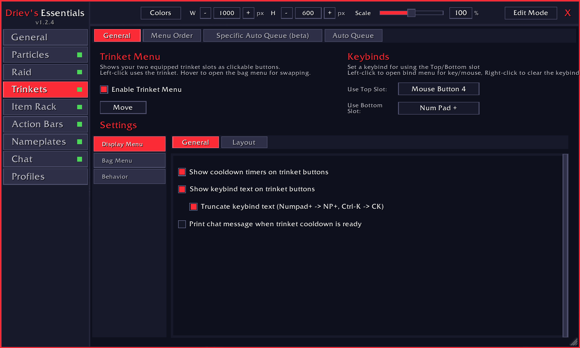 General look of the addon